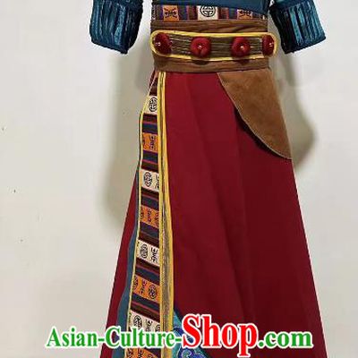 China Ethnic Stage Performance Costume Mongol Nationality Dance Outfit Professional Mongolian Dancing Clothing