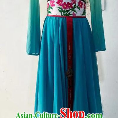 China Classical Dance Clothing Professional Stage Performance Costume Woman Solo Dance Competition Blue Dress