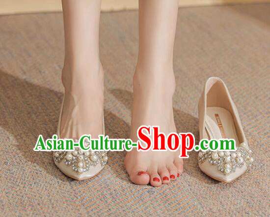 Top Wedding Shoes Champagne Wedding Shoes French Fashion Low Heeled Shoes Top Wedding Shoes Champagne Wedding Shoes French Fashion Low Heeled Shoes