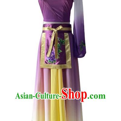 China Classical Dance Purple Dress Woman Stage Performance Costume Taoli Cup Dance Competition Clothing