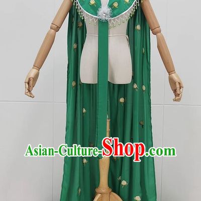 Drama Hua Dan Cloak Ancient Costume Yue Opera Huangmei Opera Costume Cloak With Gold Embroidery