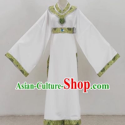 Drama White Niche Round Neck Plain Jacket Ancient Costume Film And Television Shaoxing Opera Huangmei Opera Performance Costume