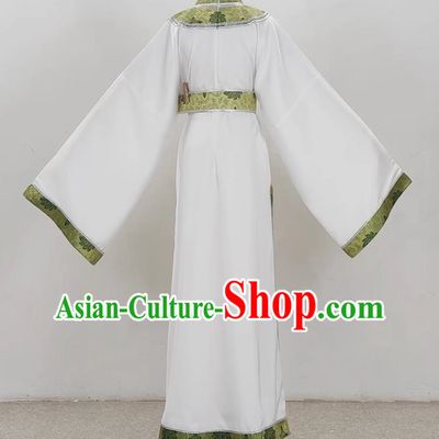 Drama White Niche Round Neck Plain Jacket Ancient Costume Film And Television Shaoxing Opera Huangmei Opera Performance Costume