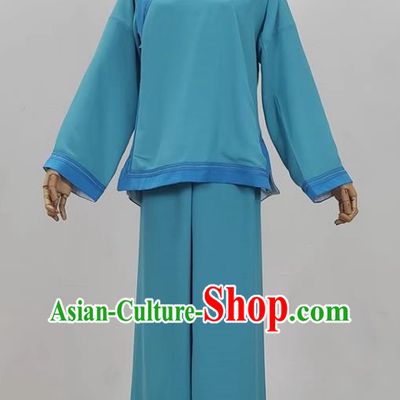 Blue Drama Village Girl Costumes Ancient Costumes Huangmei Opera Performance Costumes Yue Opera Jiujin Girl Plain People Women Clothes
