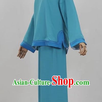 Blue Drama Village Girl Costumes Ancient Costumes Huangmei Opera Performance Costumes Yue Opera Jiujin Girl Plain People Women Clothes