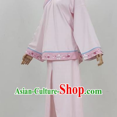 Light Pink Opera Village Girl Costume Ancient Costume Yue Opera Huangmei Opera Performance Costume Folk Girl Costume