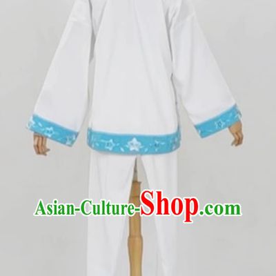 White Opera Village Girl Costume Ancient Costume Yue Opera Huangmei Opera Performance Costume Folk Girl Costume