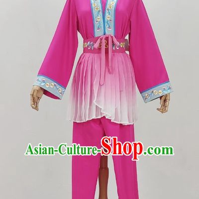 Pink Drama Costumes Tea Picking Opera Girl Costumes Costumes Huangmei Opera Costumes
