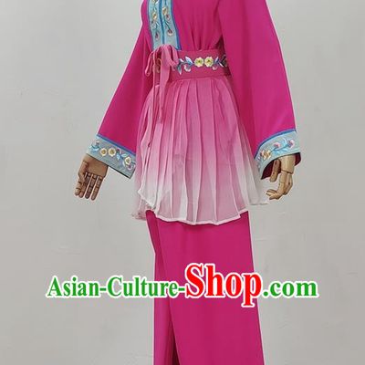 Pink Drama Costumes Tea Picking Opera Girl Costumes Costumes Huangmei Opera Costumes