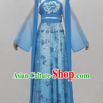 Blue Palace Lady Costumes Costumes Opera Dance Performance Costumes Yue Opera Huangmei Opera Drama Girl Clothes