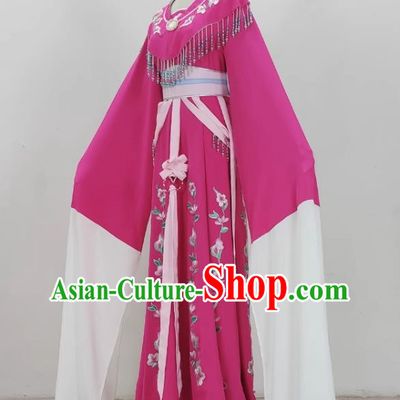 Rose Red Shaoxing Opera Hua Dan Costume Costumes Miss Costumes Opera Stage Performance Costumes