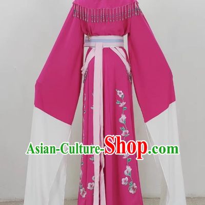 Rose Red Shaoxing Opera Hua Dan Costume Costumes Miss Costumes Opera Stage Performance Costumes