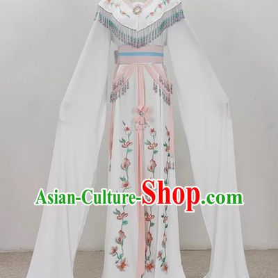 White Yue Opera Hua Dan Costume Costumes Miss Costumes Opera Stage Performance Costumes