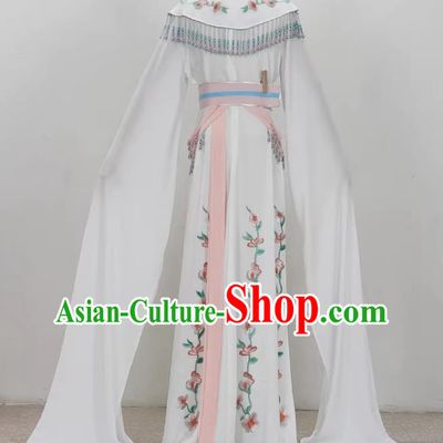 White Yue Opera Hua Dan Costume Costumes Miss Costumes Opera Stage Performance Costumes