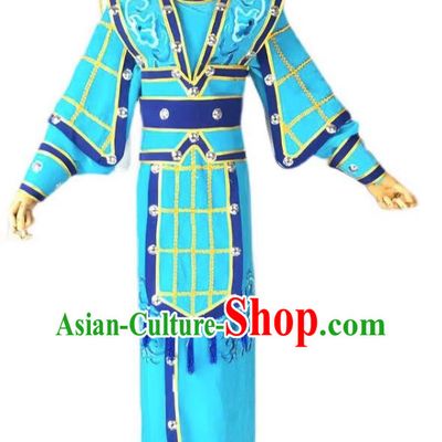 Blue Drama Men Military Uniforms Costumes Shaoxing Opera Huangmei Opera Performance Costumes Official Uniforms Martial Arts Uniforms
