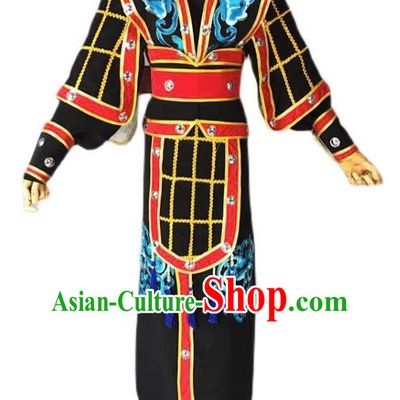 Black Drama Men Military Uniforms Costumes Shaoxing Opera Huangmei Opera Costumes Official Uniforms Martial Arts Uniforms