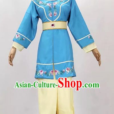 Blue And Yellow Shutong Four Nine Embroidered Costumes Yue Opera Qiong Opera Huangmei Opera Drama