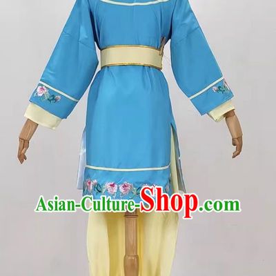 Blue And Yellow Shutong Four Nine Embroidered Costumes Yue Opera Qiong Opera Huangmei Opera Drama