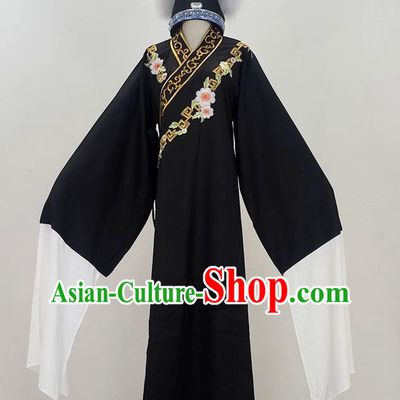 Black Inclined Collar Xu Xian Xiaosheng Embroidered Costume Drama Opera Yue Opera Huangmei Opera Qiong Opera Costume Dance Performance Costume