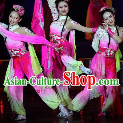 China Taoli Cup Classical Dance Pink Outfit Women Group Stage Performance Costume Water Sleeve Dance Clothing