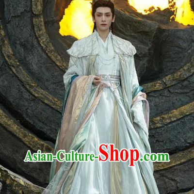 China Ancient Swordsman Costumes Xianxia Drama Till The End of The Moon Demon Lord Tantai Jin Garments Complete Set