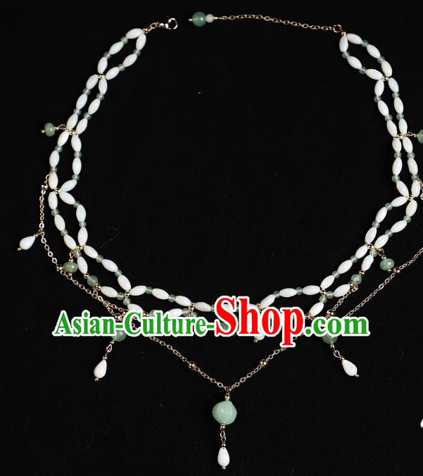 China Handmade Tang Dynasty Beads Necklace Hanfu Jewelry Ancient Young Woman Necklet China Handmade Tang Dynasty Beads Necklace Hanfu Jewelry Ancient Young Woman Necklet