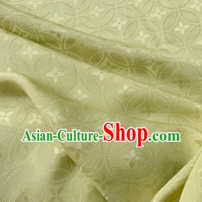 Yellow China Classical Copper Cash Design Silk Fabric Traditional Mulberry Silk Cheongsam Brocade Material