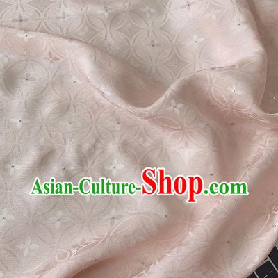 Pink China Cheongsam Brocade Material Classical Copper Cash Design Silk Fabric Traditional Mulberry Silk