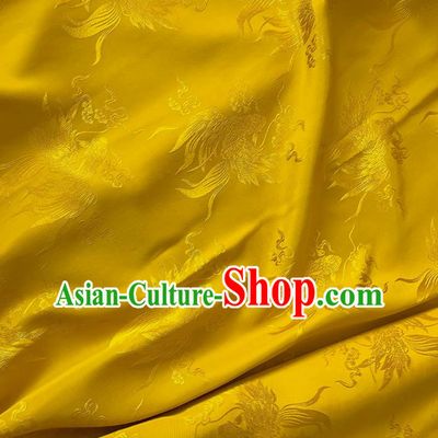 Golden China Cheongsam Brocade Material Classical Carps Design Silk Fabric Traditional Mulberry Silk