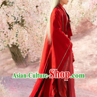 China Romantic TV Series Miss The Dragon King Yuchi Long Yan Red Clothing Ancient Royal Lord Costumes