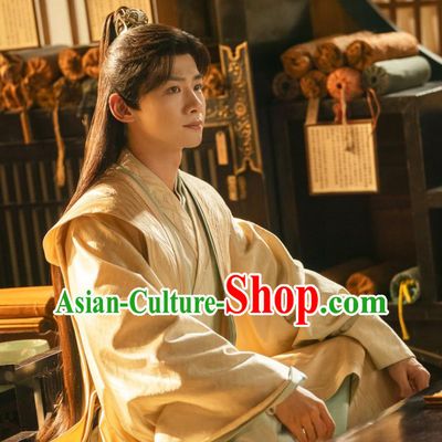 Chinese Song Dynasty Young Childe Costumes Ancient Scholar Clothing TV Series Destined Chang Feng Du Gu Jiu Si Garments