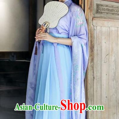 China Ancient Palace Princess Clothing Song Dynasty Yong Lady Costumes Traditional Light Violet Hanfu Dress