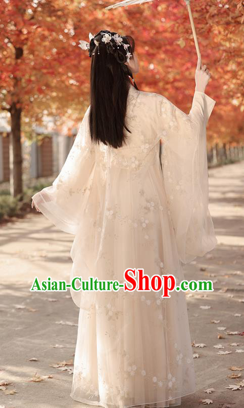 China Ancient Palace Princess Clothing Traditional Champagne Hanfu Dress Jin Dynasty Young Woman Costumes China Ancient Palace Princess Clothing Traditional Champagne Hanfu Dress Jin Dynasty Young Woman Costumes