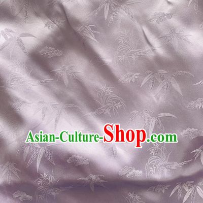 Light Purple Chinese Style Cheongsam Cloth Mulberry Silk Material Classical Bamboo Pattern Silk Fabric