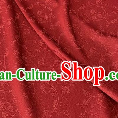 Red Chinese Classical Plum Blossom Pattern Silk Fabric Cheongsam Cloth Hanfu Silk Material