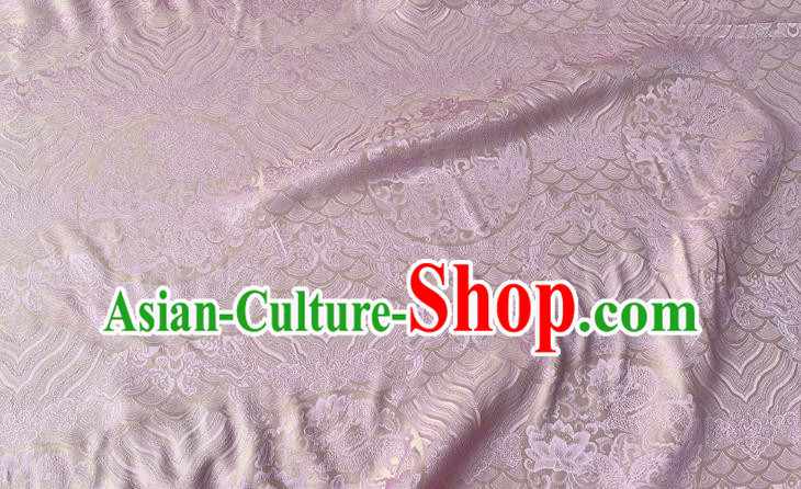 Pink Chinese Classical Round Dragon Pattern Silk Fabric Cheongsam Cloth Traditional Hanfu Silk Material Pink Chinese Classical Round Dragon Pattern Silk Fabric Cheongsam Cloth Traditional Hanfu Silk Material