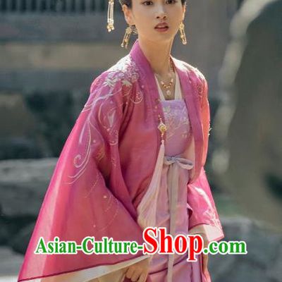 China Court Woman Pink Dresses Drama Lost Track of Time Lu Yin Ran Clothing Ancient Princess Consort Historical Costumes