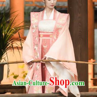 Chinese Traditional Song Dynasty Court Woman Clothing Ancient Imperial Consort Costumes TV Drama Unchained Love Bu Yin Lou Pink Dresses