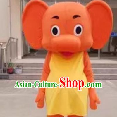 Customized Orange Elephant Mascot Walking Event Baby Elephant Props Advertising Animal Cartoon Elephant Puppet Costumes For People To Wear Puppet Costumes