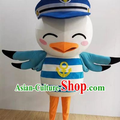 Blue Seagull Underwater World Mascot White and Yellow Penguin Animal Bai Mengsha Doll Costume Swan Person Wear Doll Costume Ragdoll Costume