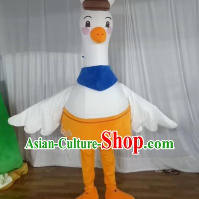 Customized Animal White Goose Walking Puppet Costume Performance Puppet Bird Cute Swan Bird Promotional Cartoon People Wearing Doll Costume