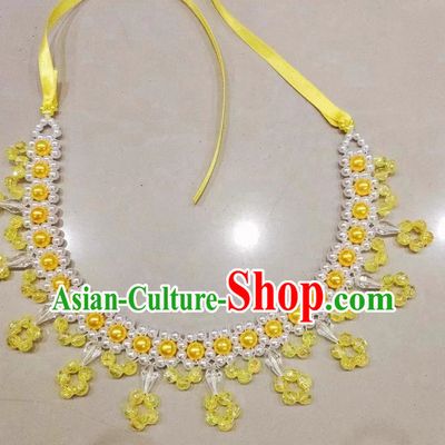 Yellow Yangko Series Accessories Princess Style Forehead Chain Necklace Set Duo Opera Necklace Forehead Chain