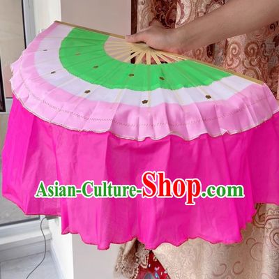 Pink Cartilage Fan Northeastern Yangko Two Person Ox Tendon Bone Electric Wood Bone Square Dance Color Fan Stage Performance Performance Fan