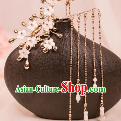 China Handmade Hanfu Ear Jewelries Ancient Fairy Earrings Tang Dynasty Princess Ear Accessories