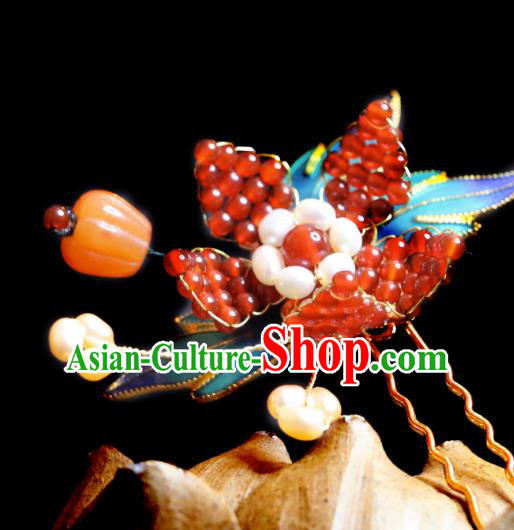 China Ming Dynasty Court Woman Headpiece Handmade Hanfu Blueing Hairpin Ancient Empress Hair Jewelry China Ming Dynasty Court Woman Headpiece Handmade Hanfu Blueing Hairpin Ancient Empress Hair Jewelry