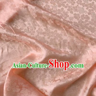 Orange Pink China Traditional Material Classical Peach Blossom Pattern Silk Jacquard Cheongsam Fabric