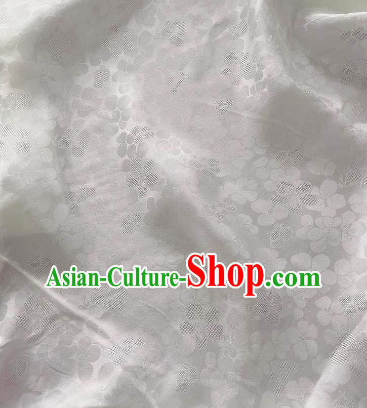 White China Jacquard Cheongsam Fabric Traditional Material Classical Peach Blossom Pattern Silk White China Jacquard Cheongsam Fabric Traditional Material Classical Peach Blossom Pattern Silk