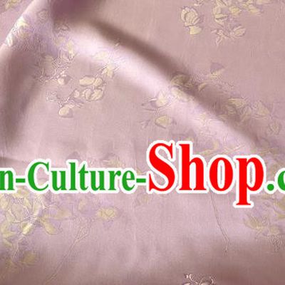 Pink China Classical Peach Blossom Pattern Silk Cheongsam Fabric Traditional Material