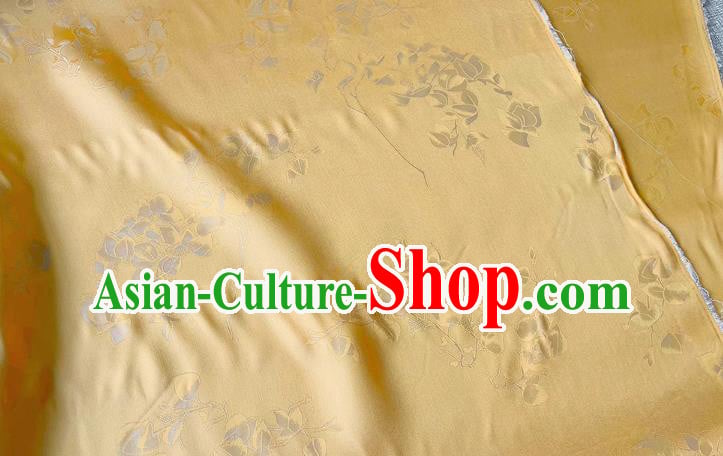 Champagne China Cheongsam Fabric Traditional Dress Material Classical Peach Blossom Pattern Silk Champagne China Cheongsam Fabric Traditional Dress Material Classical Peach Blossom Pattern Silk