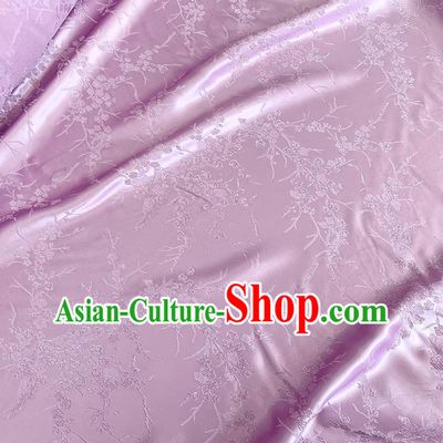 Lilac China Cheongsam Stretch Fabric Traditional Material Classical Embossed Plum Blossom Pattern Silk